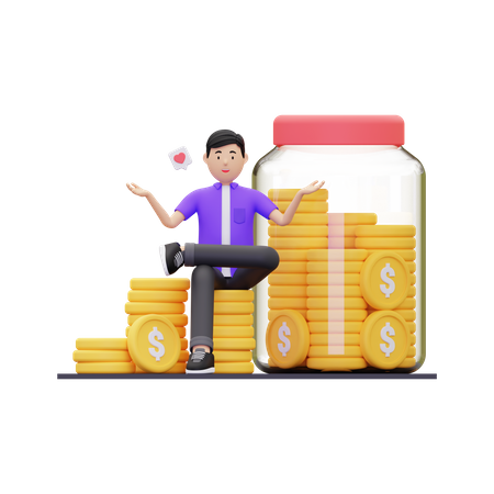 Inversión de dinero  3D Illustration