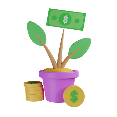 Inversión de dinero  3D Icon