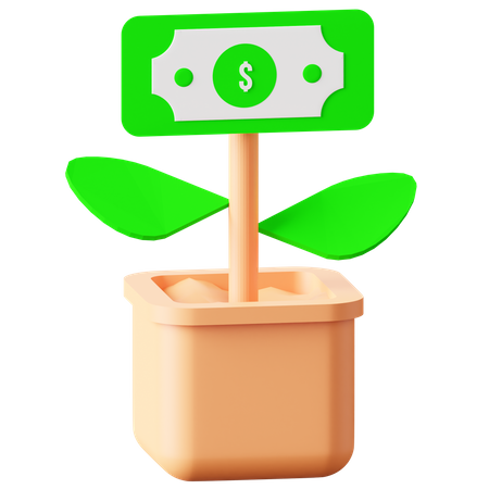 Inversión de dinero  3D Icon