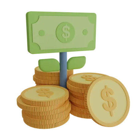 Inversión de dinero  3D Icon