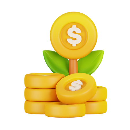 Inversión de dinero  3D Icon