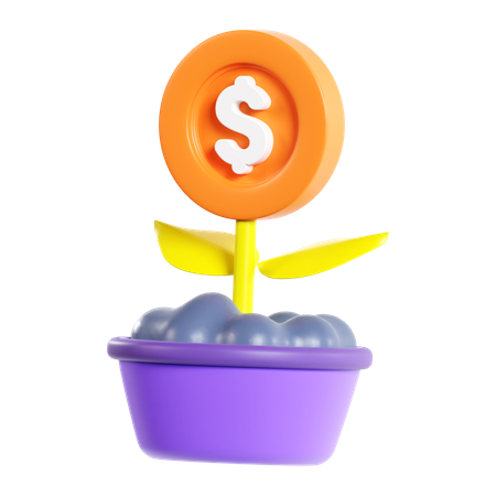 Inversión de dinero  3D Icon