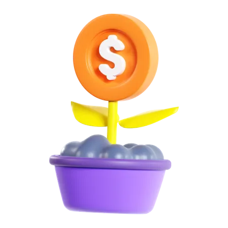 Inversión de dinero  3D Icon