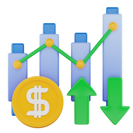 Inversión en bolsa  3D Icon