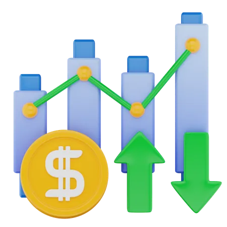 Inversión en bolsa  3D Icon