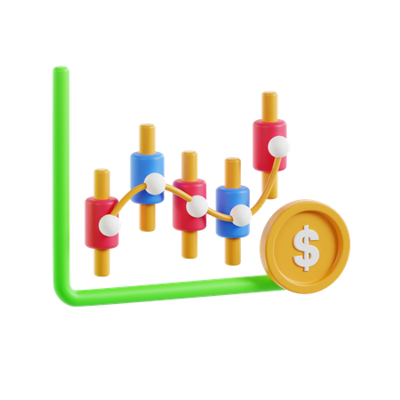 Inversión en bolsa  3D Icon