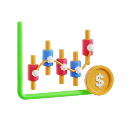 Inversión en bolsa  3D Icon