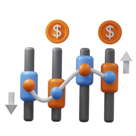 Inversión en bolsa  3D Icon