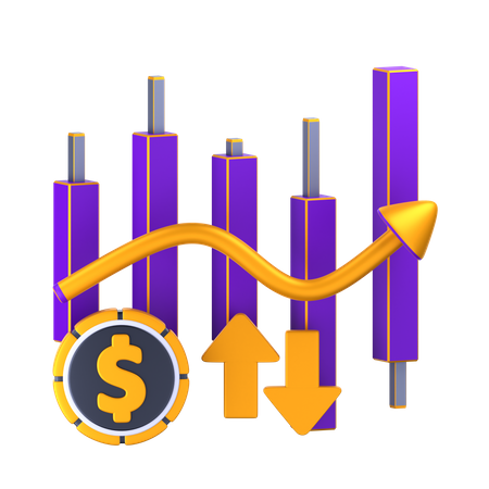 Inversión en bolsa  3D Icon