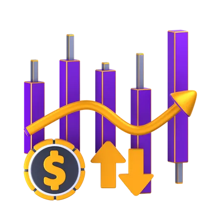 Inversión en bolsa  3D Icon