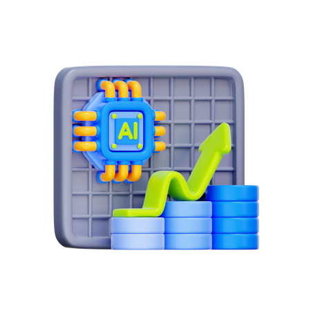 Inversión en inteligencia artificial  3D Icon