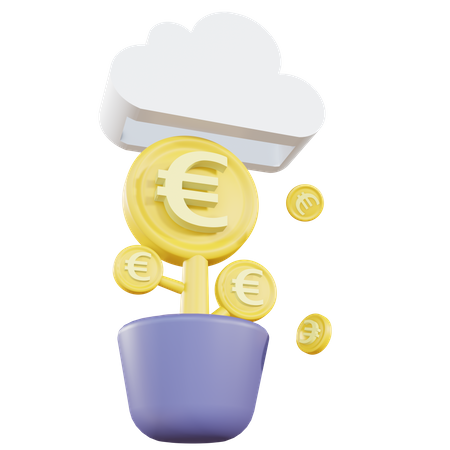 Inversión en euros en línea  3D Illustration