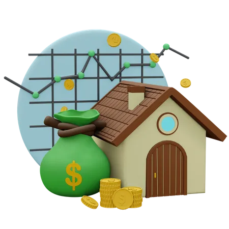 Inversión inmobiliaria  3D Icon