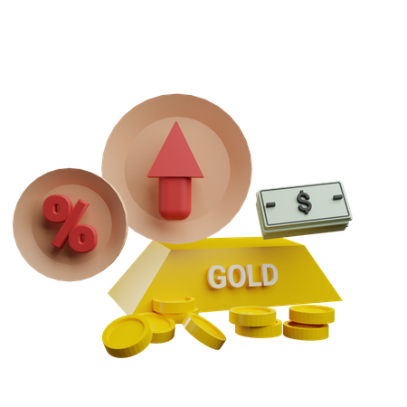 Inversión en oro  3D Icon