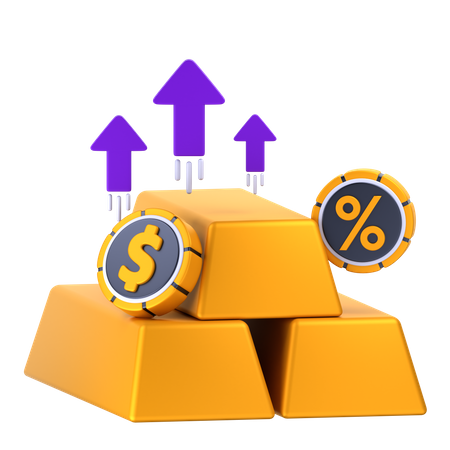 Inversión en oro  3D Icon