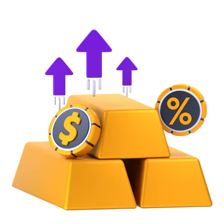 Inversión en oro  3D Icon