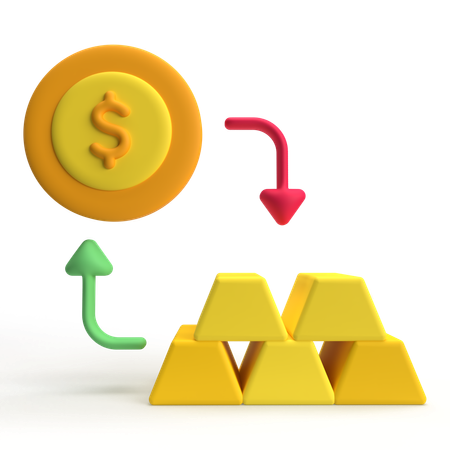 Inversión en oro  3D Icon