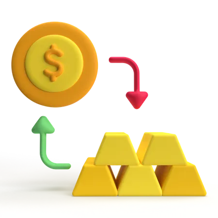 Inversión en oro  3D Icon