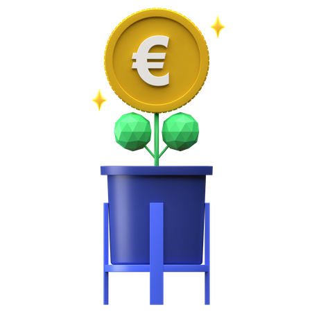 Invertir dinero en euros  3D Illustration