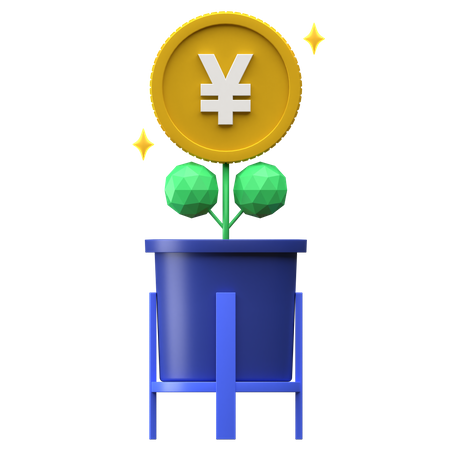 Invest Yuan money  3D Illustration