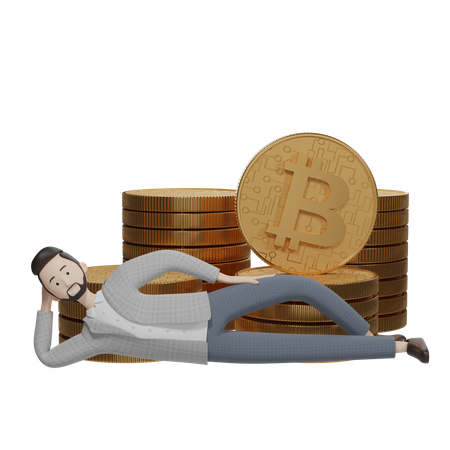 Investidor bitcoin  3D Illustration