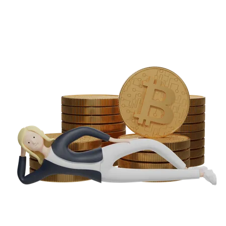 Investidor bitcoin  3D Illustration