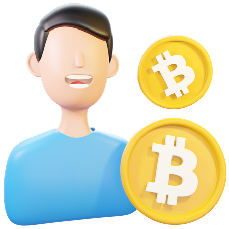 Investidor bitcoin  3D Illustration