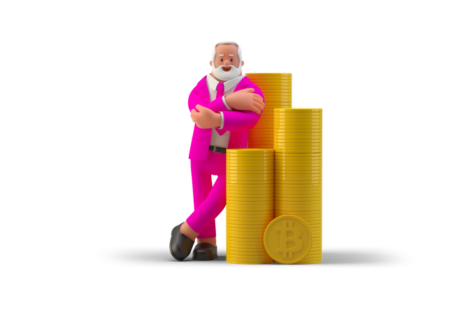 Investidor bitcoin  3D Illustration