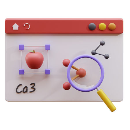 Investigación científica en línea  3D Icon