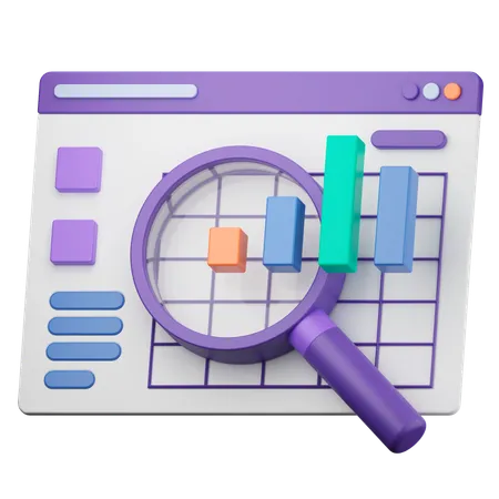 Investigación de datos  3D Icon