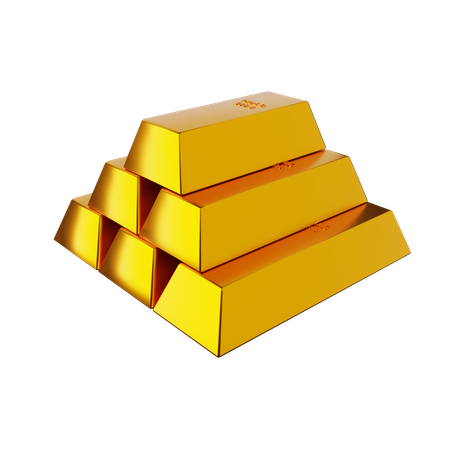 Bilhões de investimento em ouro  3D Icon