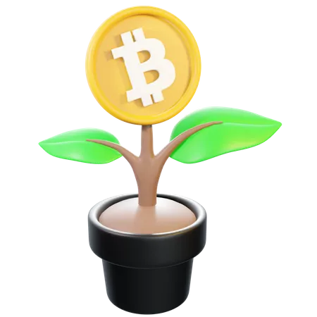 Investimento em bitcoins  3D Illustration