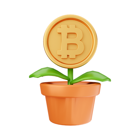 Investimento em bitcoins  3D Icon