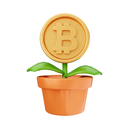 Investimento em bitcoins  3D Icon