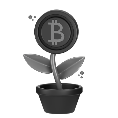 Investimento em bitcoins  3D Icon