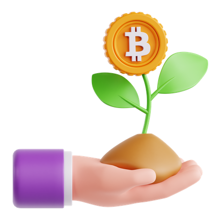 Investimento em bitcoins  3D Icon