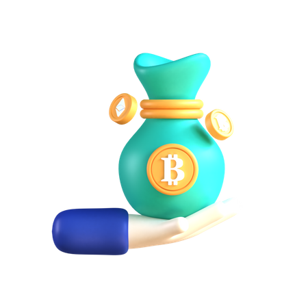 Investimento em bitcoins  3D Icon