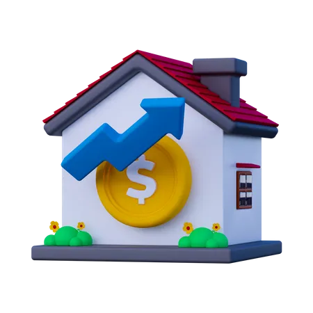 Investimento em crescimento imobiliário  3D Icon