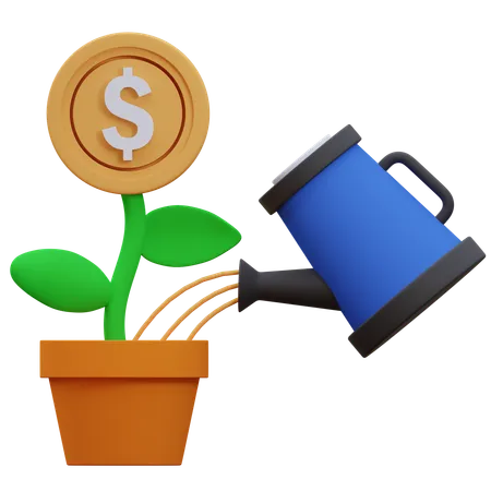 Investimento em dinheiro  3D Icon