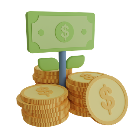 Investimento em dinheiro  3D Icon