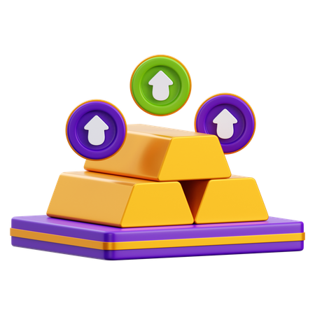 Investimento em ouro  3D Icon