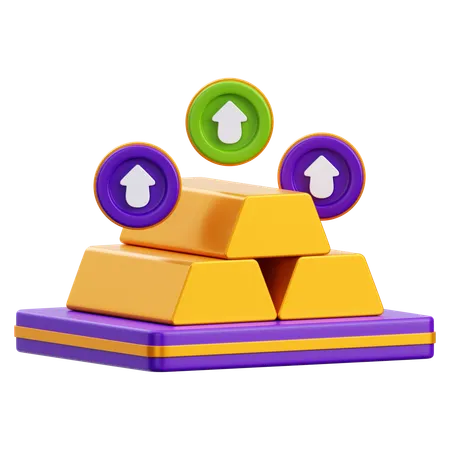 Investimento em ouro  3D Icon