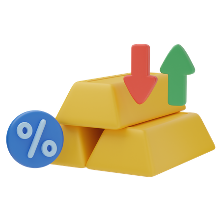 Investimento em ouro  3D Icon