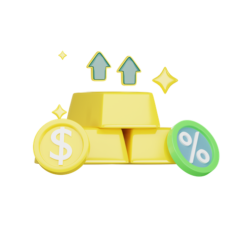 Investimento em ouro  3D Icon