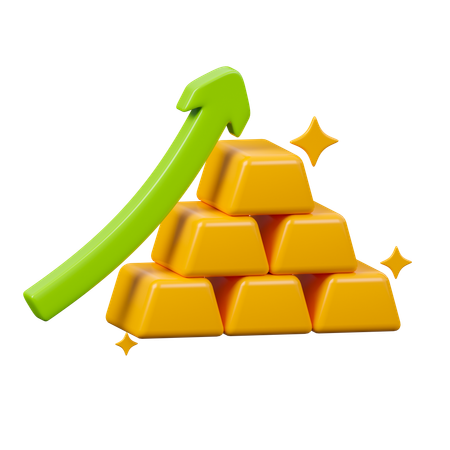 Investimento em ouro  3D Icon