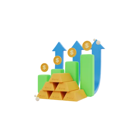 Investimento em ouro  3D Icon