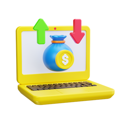 Investimento financeiro online  3D Icon