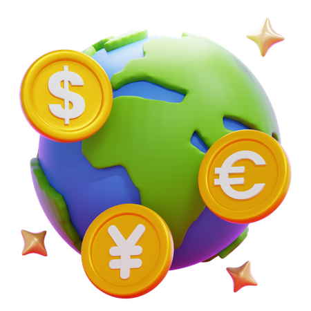 Investimento global  3D Icon