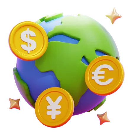 Investimento global  3D Icon