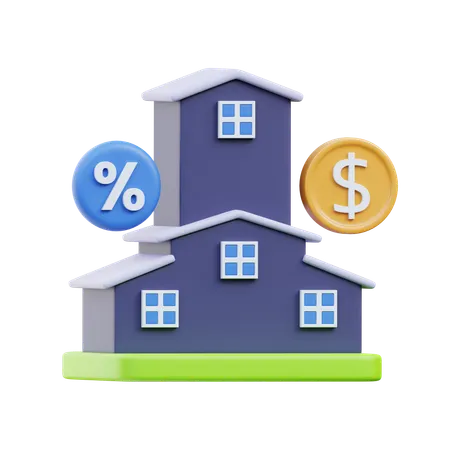 Investimento imobiliário  3D Icon